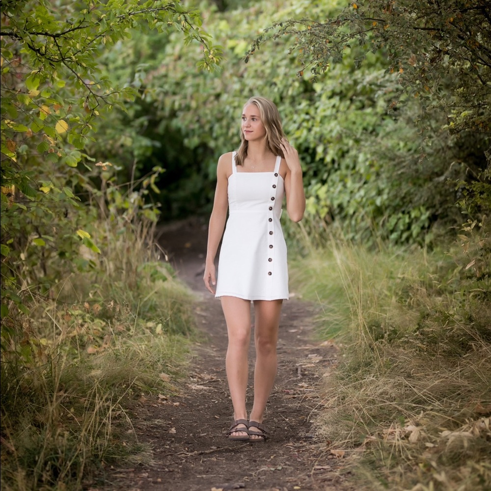Adorable White Button-up Dress
